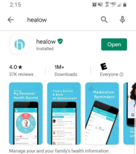 Download our Healow app on your mobile device.